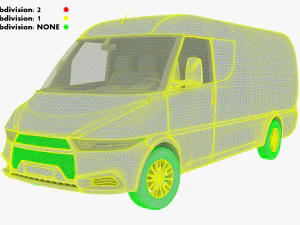generic commercial cargo van v 1 3D Model