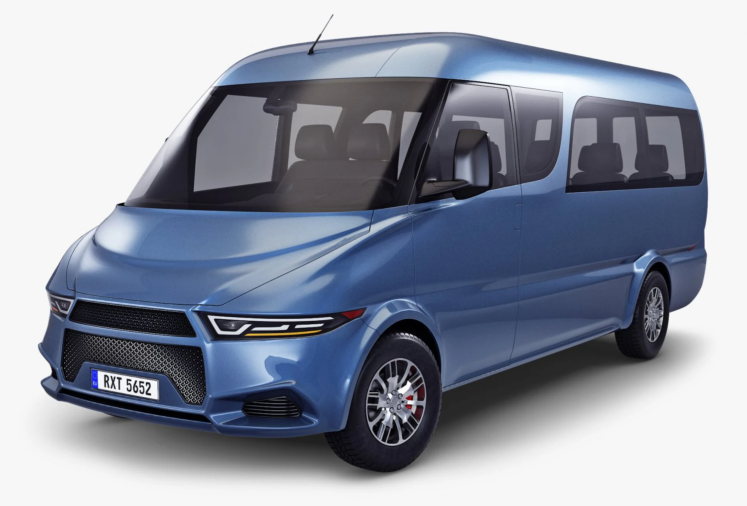 Generic passenger van v 1 3D Model .c4d .max .obj .3ds .fbx .stl .blend 