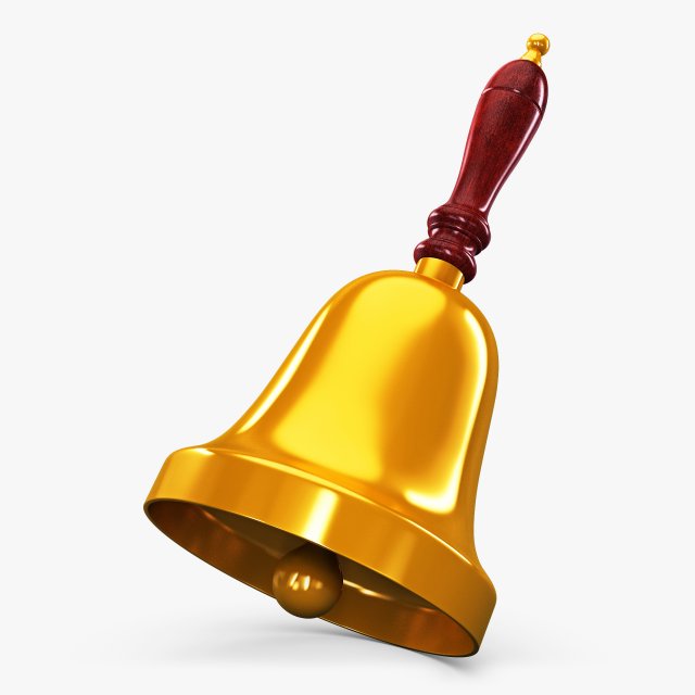 gold hand bell v 1 Model 3D .c4d .max .obj .3ds .fbx .stl .blend 