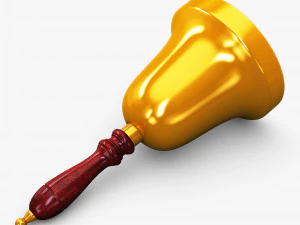 gold hand bell v 1 3D Model
