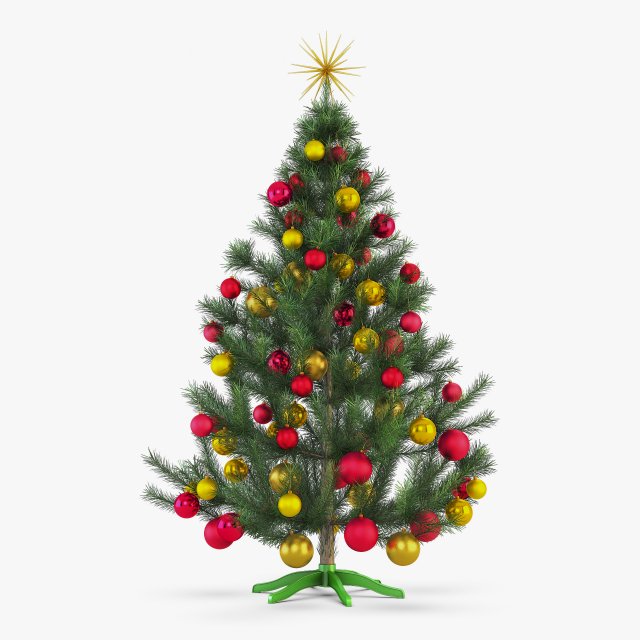 christmas tree 150cm v 2 3D Model .c4d .max .obj .3ds .fbx .stl .blend 