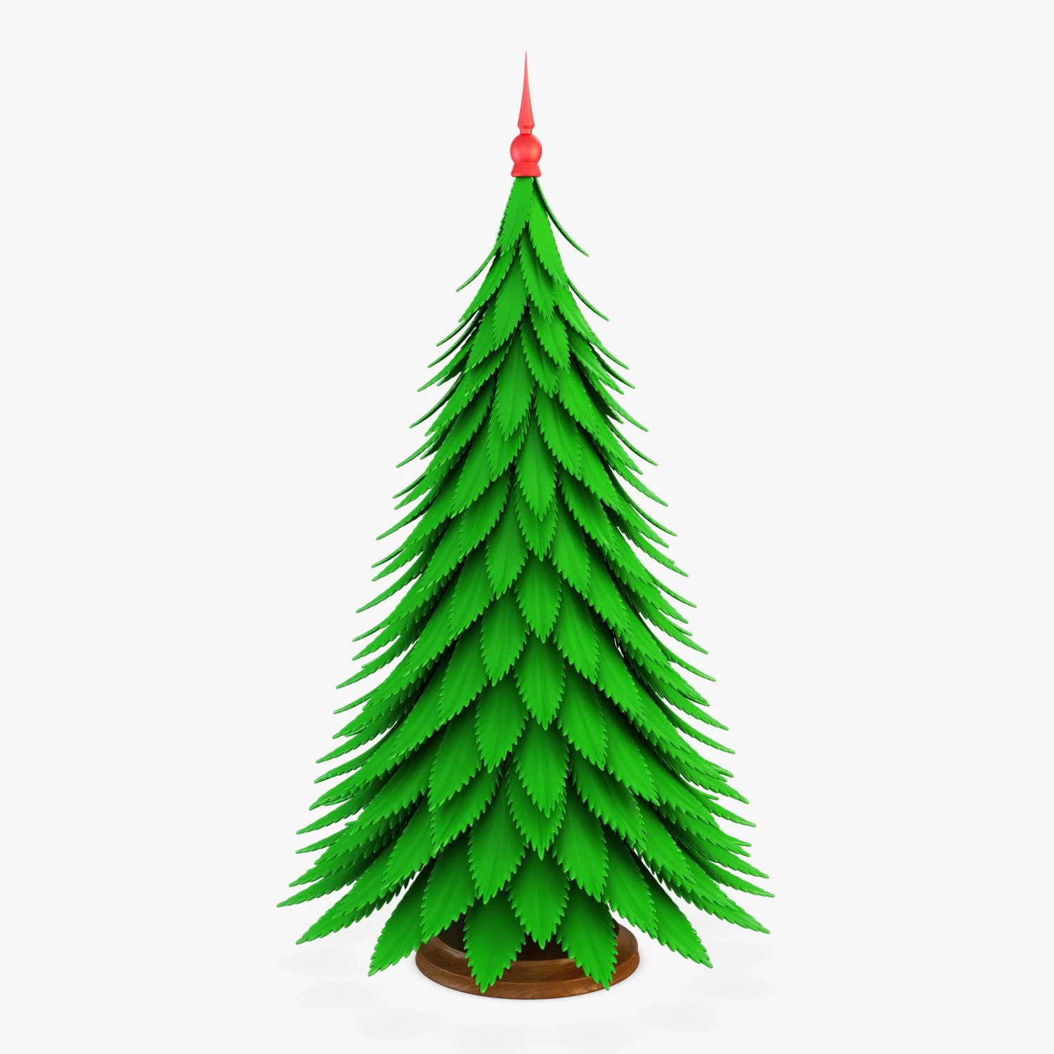 cartoon christmas tree v 1 3D Model .c4d .max .obj .3ds .fbx .stl .blend
