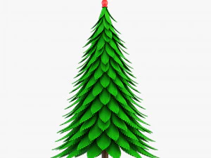 cartoon christmas tree v 1 3D Model