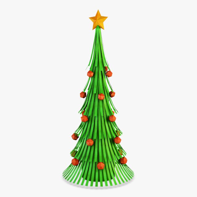 christmas tree paper v 1 Modelo 3D .c4d .max .obj .3ds .fbx .stl .blend 