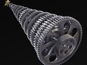 stylized gear christmas tree v 1 3D Model