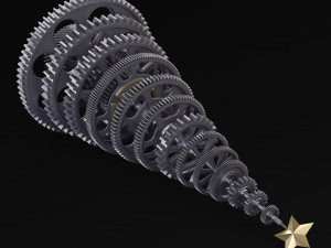 stylized gear christmas tree v 1 3D Model