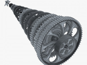 stylized gear christmas tree v 1 3D Model