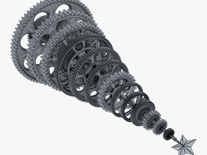 stylized gear christmas tree v 1 3D Model
