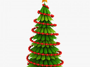 christmas tree paper v 3 3D Модель