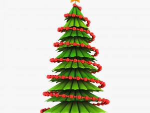 christmas tree paper v 3 3D Model