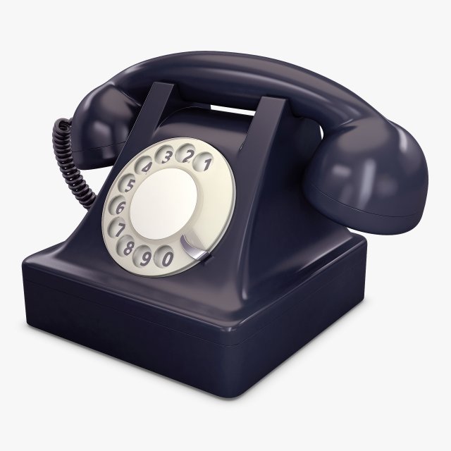 retro telephone v 1 Model 3D .c4d .max .obj .3ds .fbx .stl .blend 