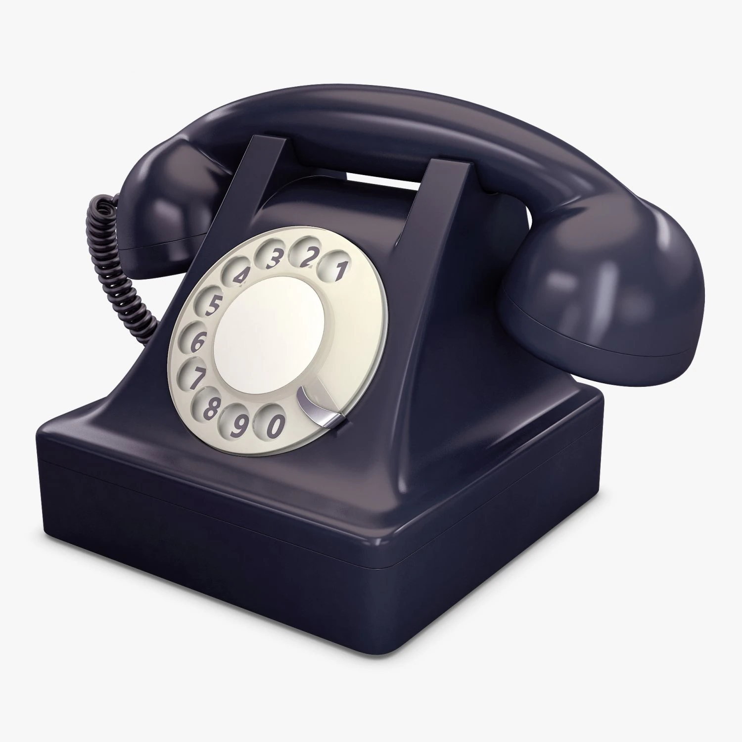 retro telephone v 1 3D Model .c4d .max .obj .3ds .fbx .stl .blend