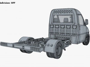 generic truck chassis frame v 1 3D Model