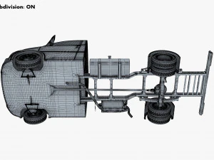 generic truck chassis frame v 1 3D Model