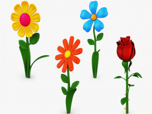 Cartoon flower collection volume 1 3D Модель