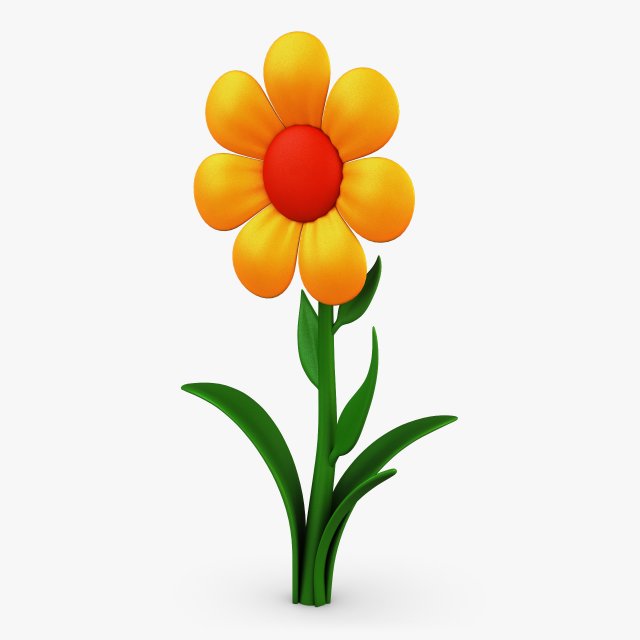 cartoon flower v 4 Modello 3D .c4d .max .obj .3ds .fbx .stl .blend 