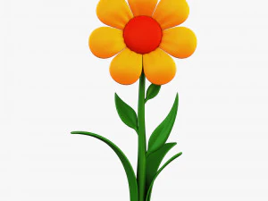cartoon flower v 4 3D Model