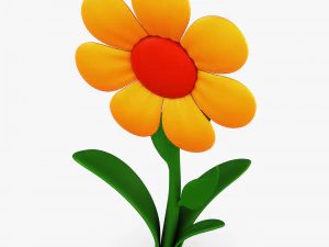 cartoon flower v 4 3D Model