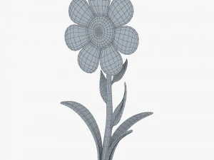 cartoon flower v 4 3D Model