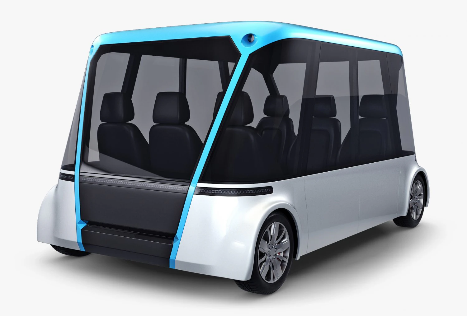 electric unmanned city bus v 1 3D Model .c4d .max .obj .3ds .fbx .stl .blend