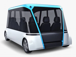 electric unmanned city bus v 1 3D Model