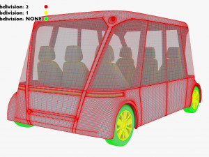 electric unmanned city bus v 1 3D Model