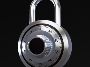 dial combination padlock v 1 3D 模型