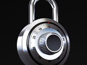 dial combination padlock v 1 3D 模型