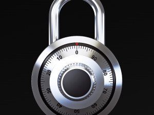 dial combination padlock v 1 3D 模型