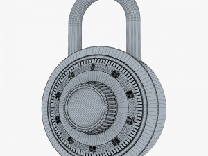 dial combination padlock v 1 3D 模型