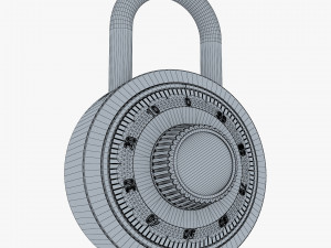 dial combination padlock v 1 3D 模型