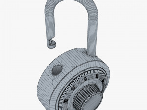 dial combination padlock v 1 3D 模型