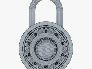 dial combination padlock v 1 3D 模型