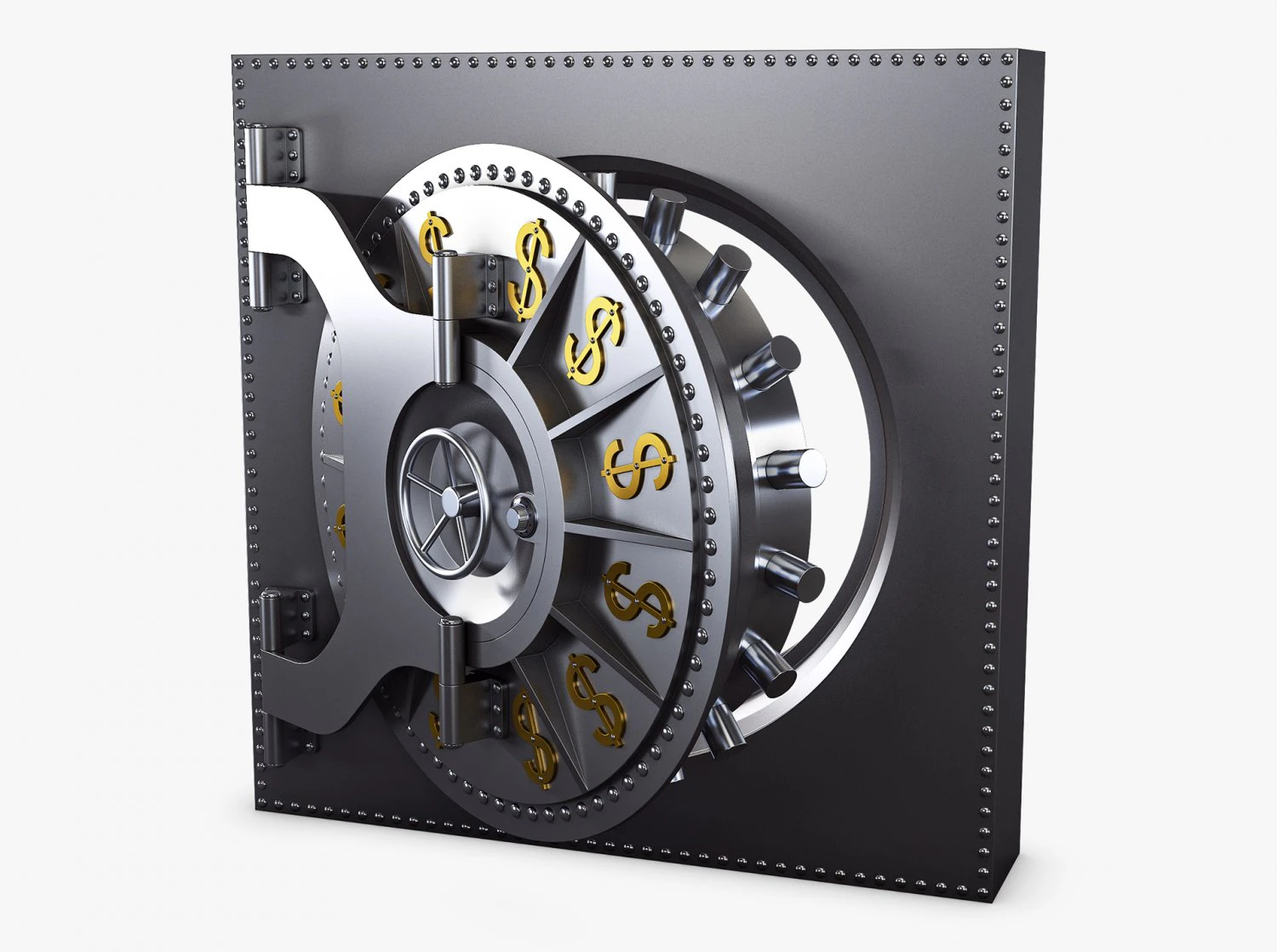 bank vault door v 2 3D Model .c4d .max .obj .3ds .fbx .stl .blend