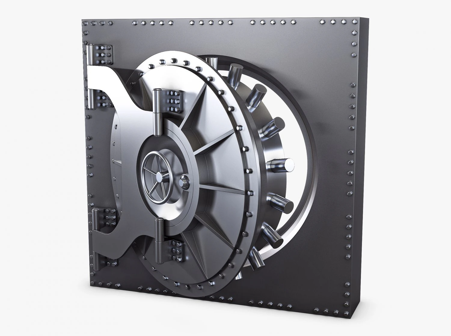 bank vault door v 3 3D Model .c4d .max .obj .3ds .fbx .stl .blend