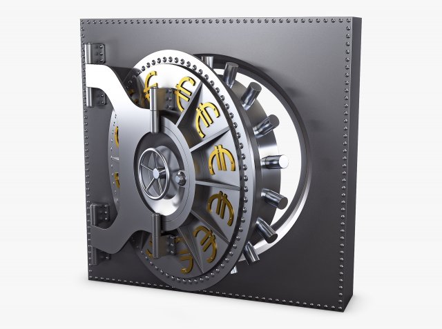 bank vault door v 4 3D Модель .c4d .max .obj .3ds .fbx .stl .blend 