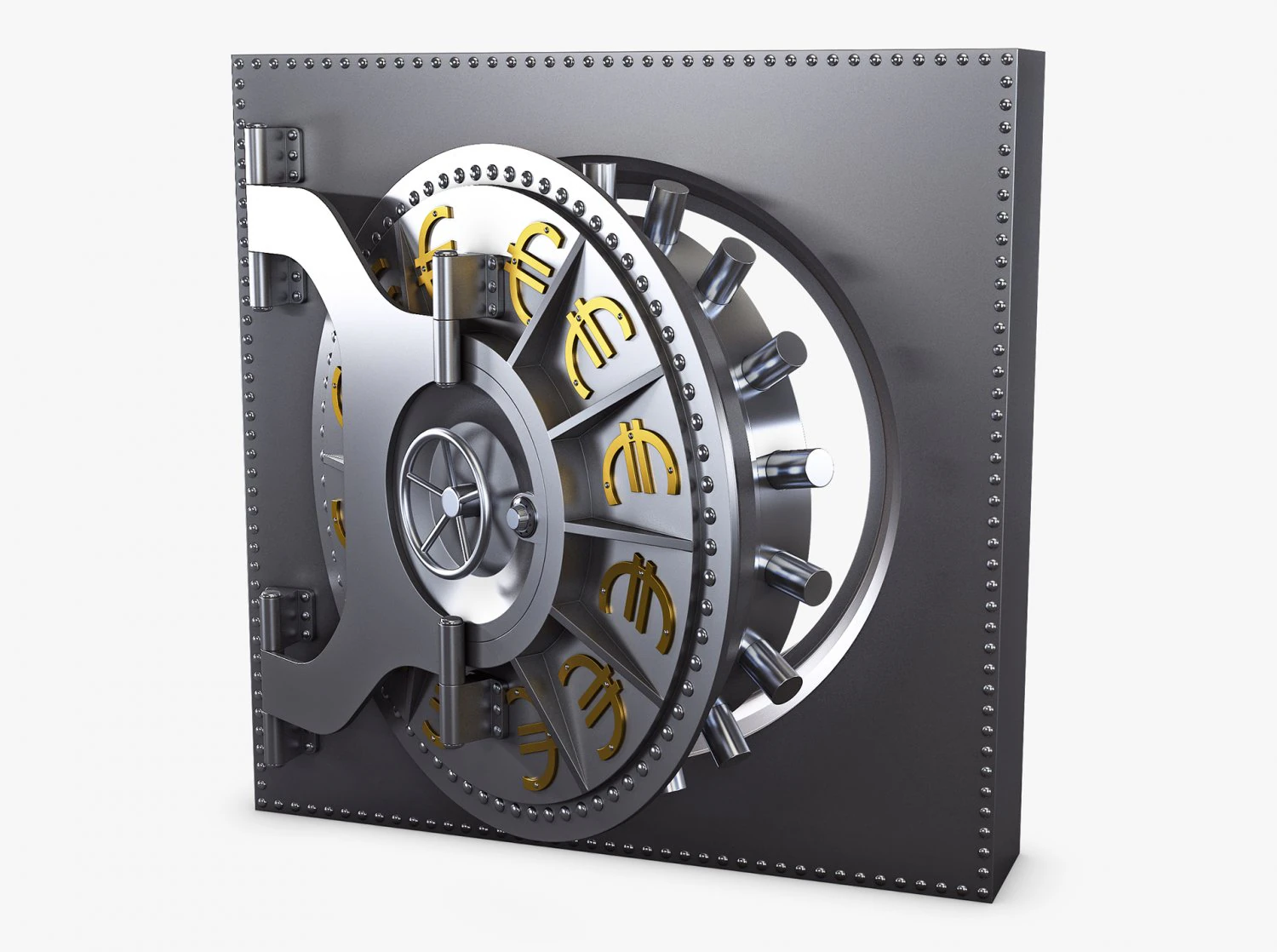 bank vault door v 4 3D Model .c4d .max .obj .3ds .fbx .stl .blend