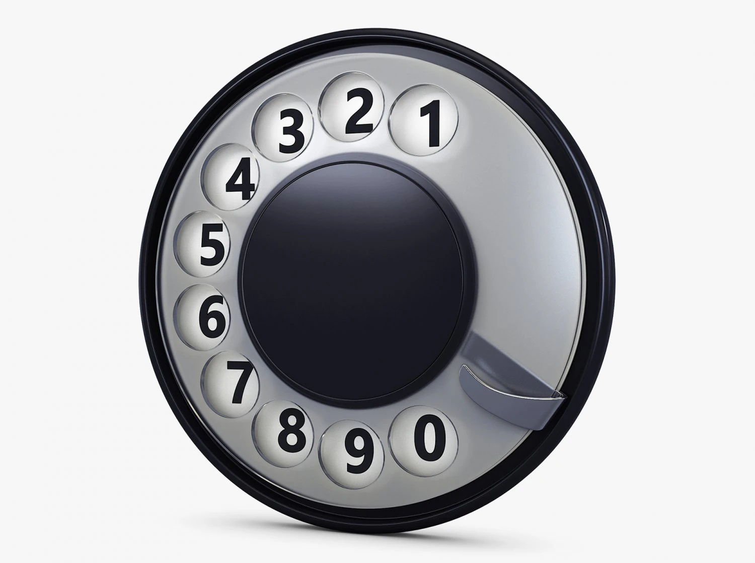 rotary phone dial v 1 3D Model .c4d .max .obj .3ds .fbx .stl .blend