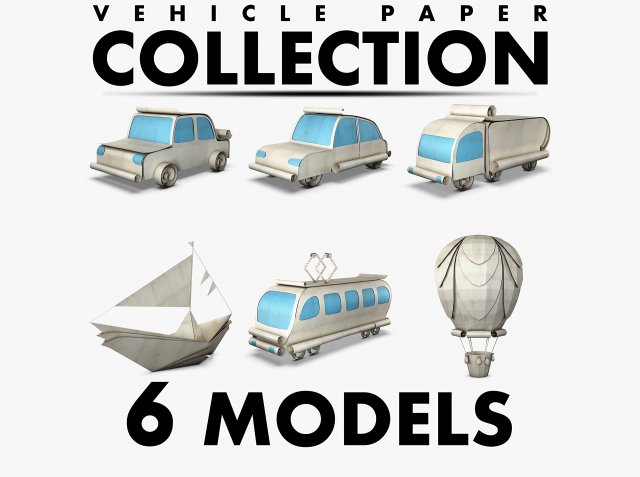 vehicle paper collection volume 1 3D Model .c4d .max .obj .3ds .fbx .stl .blend 
