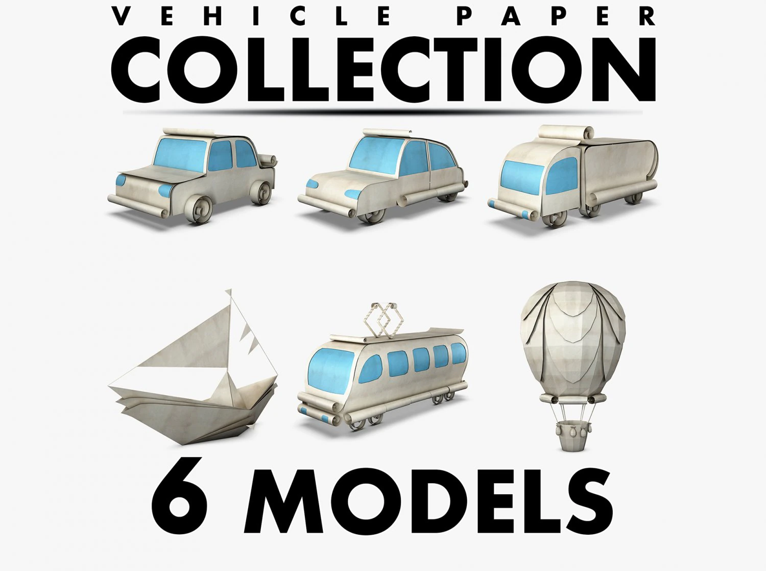 vehicle paper collection volume 1 3D Model .c4d .max .obj .3ds .fbx .stl .blend