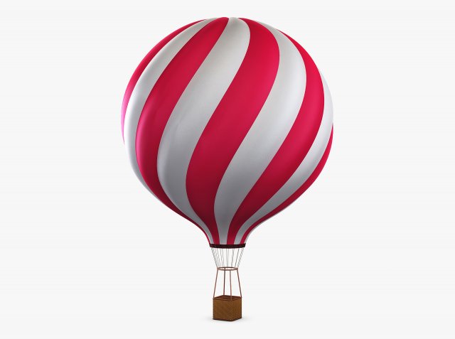 hot air balloon v 3 3D Model .c4d .max .obj .3ds .fbx .stl .blend 