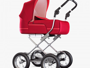 baby stroller red v 1 Modello 3D