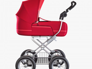 baby stroller red v 1 Modello 3D