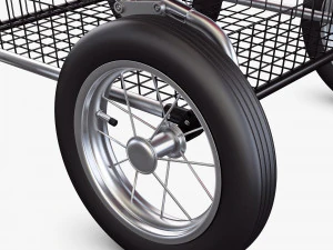 baby stroller red v 1 3D Model
