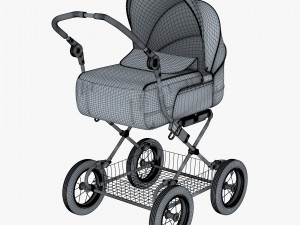baby stroller red v 1 Modello 3D