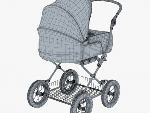 baby stroller red v 1 Modello 3D