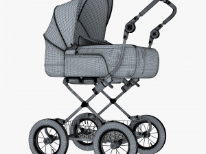 baby stroller red v 1 Modello 3D