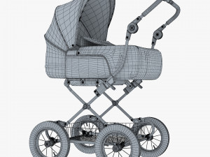 baby stroller red v 1 Modello 3D