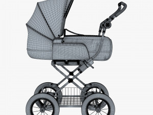 baby stroller red v 1 Modello 3D