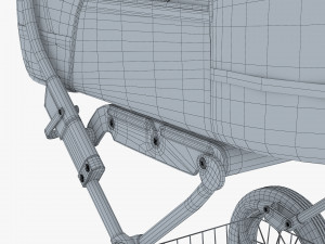 baby stroller red v 1 Modello 3D